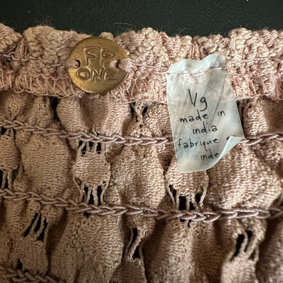 Free People Adella Lace Slip Dress Crochet Pink Rose Layered Bottom Festival - Picture 6 of 10